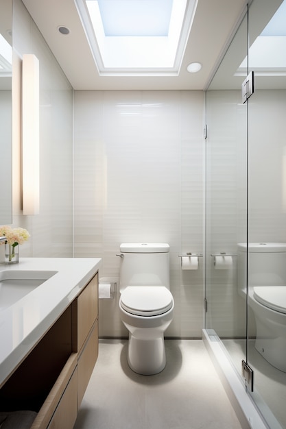 Kostenloses Foto kleines badezimmer mit modernem designstil