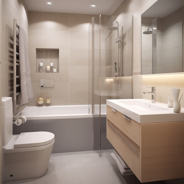 Kleines Badezimmer mit modernem Stil und Dekor