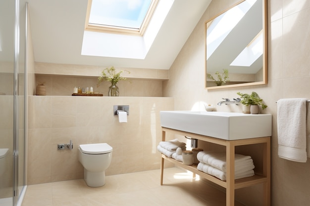 Kostenloses Foto kleines badezimmer mit moderner klimaanlage