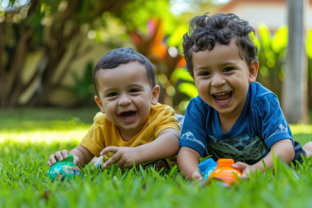 Kleinkinder mit Autismus spielen zusammen