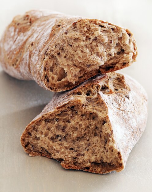 Kochen. Leckeres Brot aus gutem Weizen