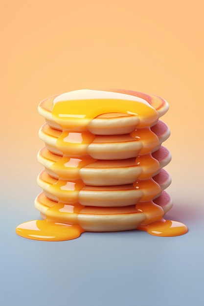 Kostenloses Foto köstliche 3d-pancakes aus stillleben