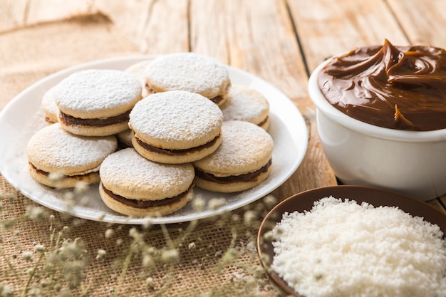 Köstliche Alfajores Konzeptanordnung