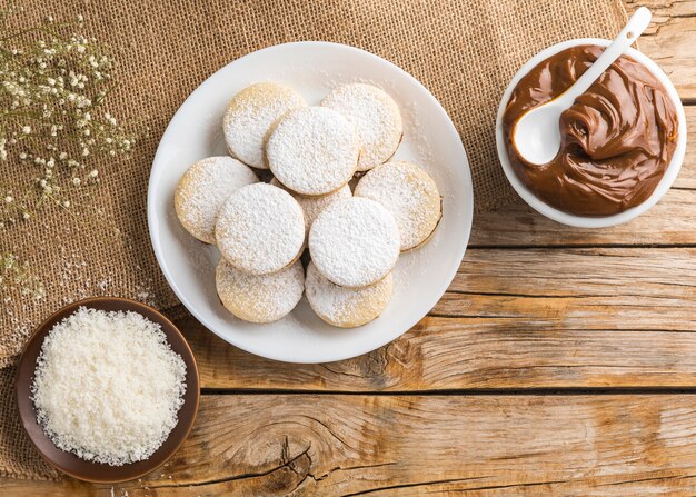 Köstliche Alfajores Konzeptanordnung