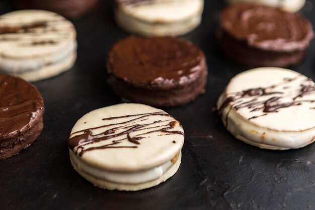Köstliche Alfajores Konzeptanordnung