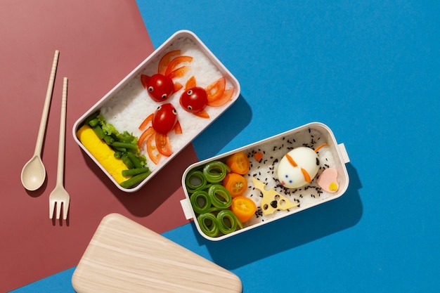Köstliche Bento-Box-Anordnung