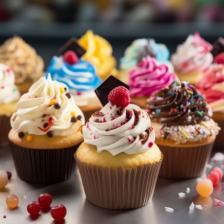 Kostenlose Foto köstliche cupcakes mit zuckerstreuseln