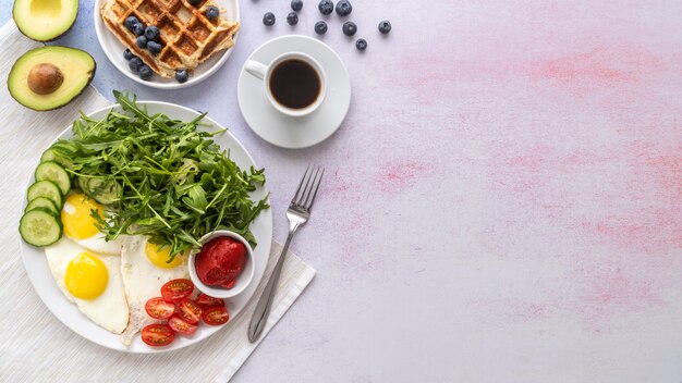 Köstliche Frühstücksmahlzeit Zusammensetzung