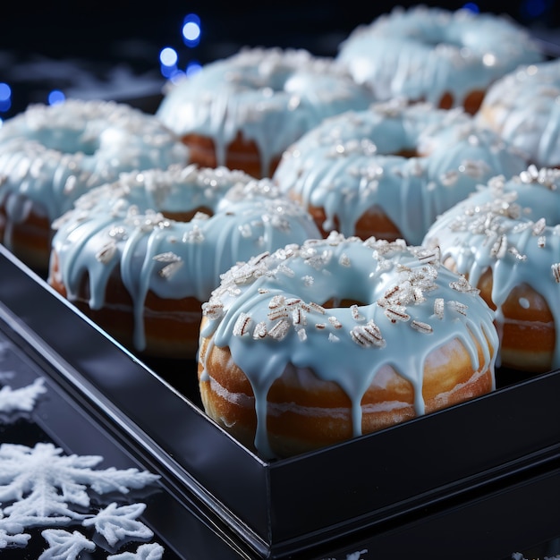 Kostenloses Foto köstliche glasierte donuts-anordnung