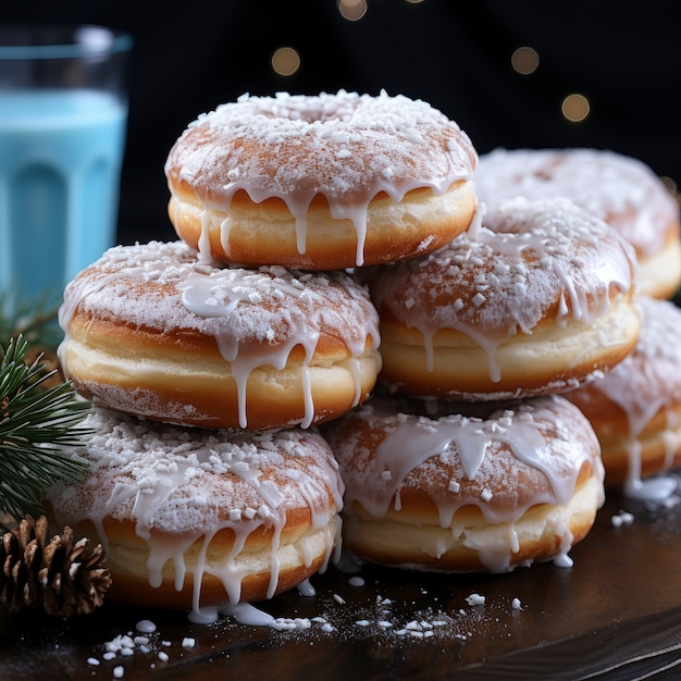 Kostenloses Foto köstliche glasierte donuts-anordnung