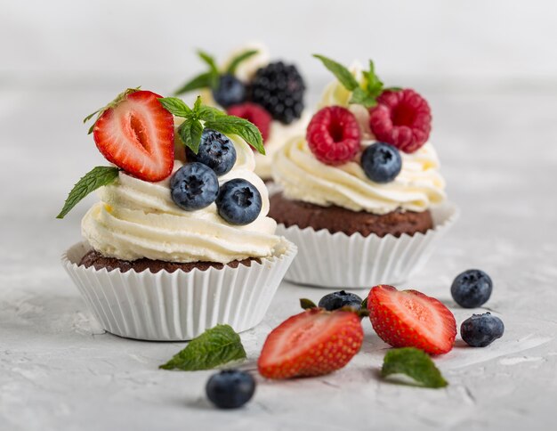 Köstliche Muffins Vorderansicht