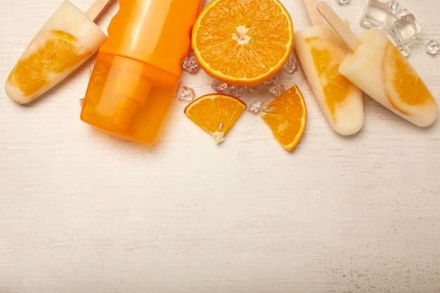 Köstliche Orangen-Eis-Pop-Stickles
