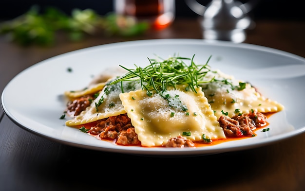 Kostenloses Foto köstliche pasta auf dem teller