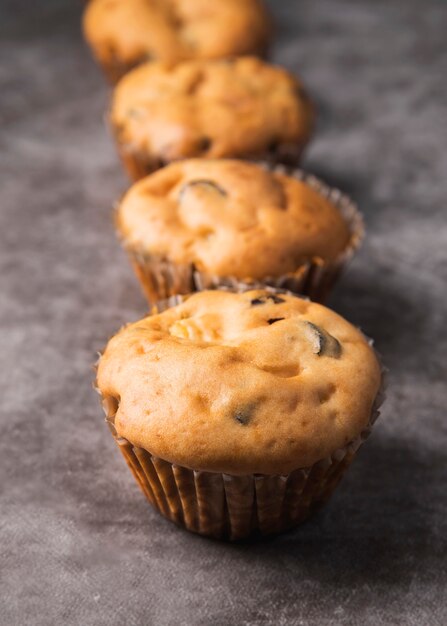 Köstliche selbst gemachte Muffins der Nahaufnahme