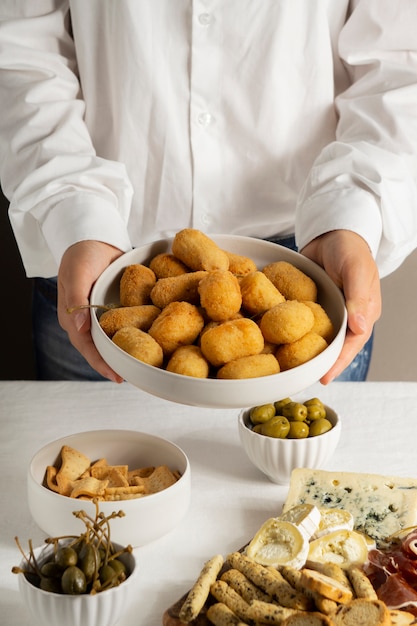 Köstliche spanische Krokettenzusammensetzung