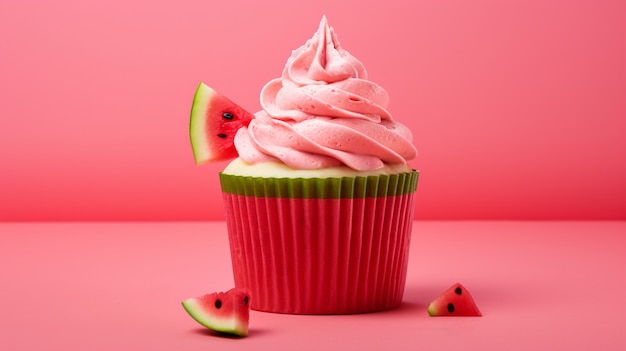 Kostenloses Foto köstlicher cupcake mit wassermelone