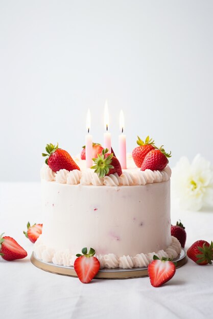 Köstlicher Kuchen mit Erdbeeren