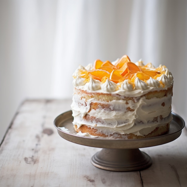 Kostenloses Foto köstlicher kuchen mit orangen