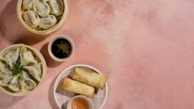 Köstliches asiatisches Essen mit Kopienraum