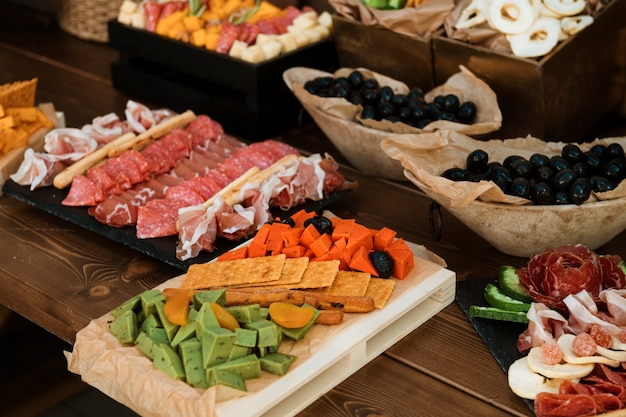 Köstliches Essen Arrangement hohen Winkel