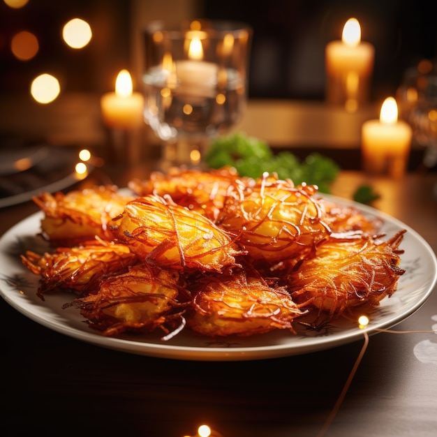 Kostenloses Foto köstliches essen, das zum jüdischen hanukkah-fest zubereitet wird