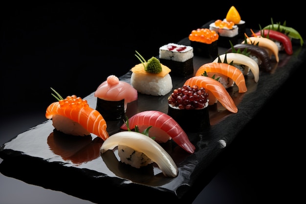 Kostenloses Foto köstliches sushi auf dem tisch