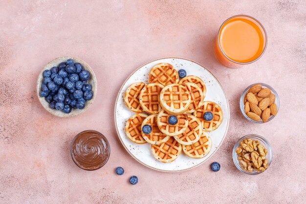 Kohlenhydratfrühstück, Pfannkuchen, Crepes, Waffeln.