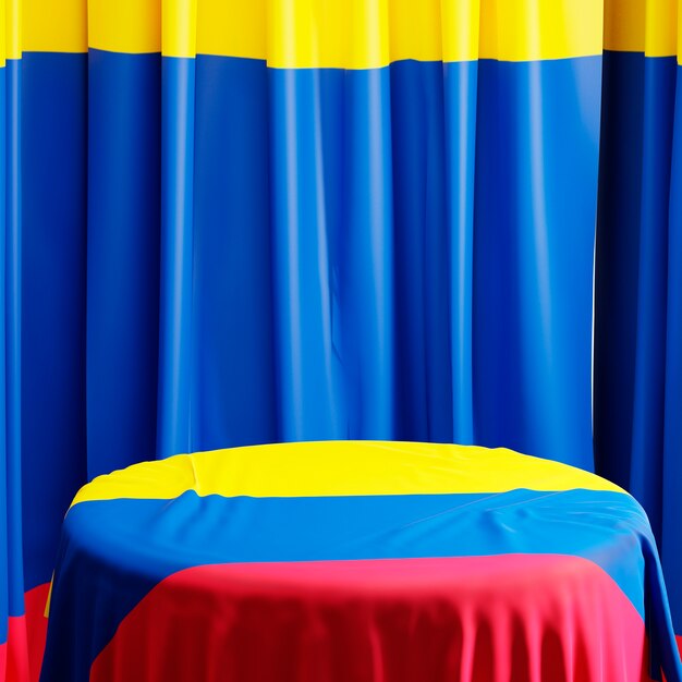 Kolumbianische Flagge auf Tischdecke