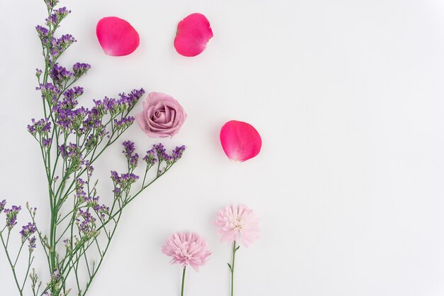 Komposition mit Blumen und Blüten