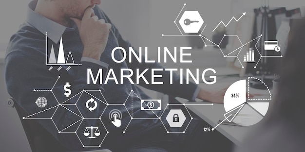 Konzept der Online-Marketing-Werbung Branding-Strategie