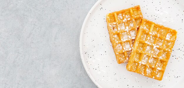 Kopierraum der Waffel von oben