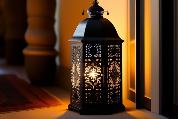 Kostenlose Foto Ramadan Kareem Eid Mubarak Altmodischer marokkanischer Lampenhintergrund