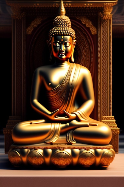 Kostenloses Foto Gautum Buddha Vesak Purnima Statue Symbol des Friedens Hintergrund