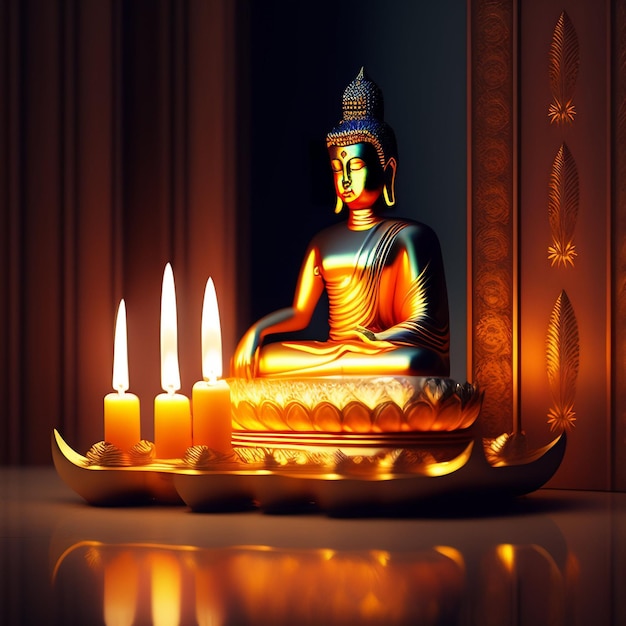 Kostenloses Foto Gautum Buddha Vesak Purnima Statue Symbol des Friedens Hintergrund