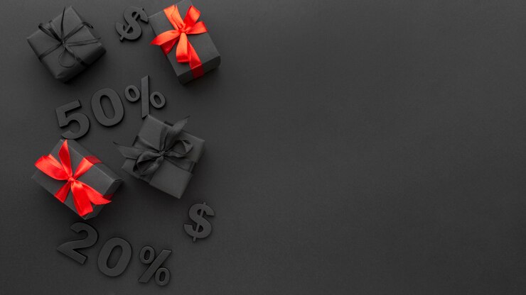 Kostenlose Foto kreatives black friday arrangement mit kopierraum