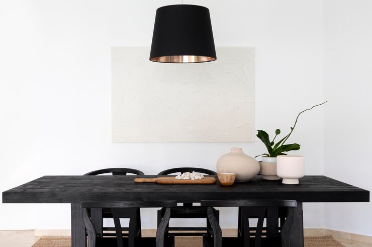 Kostenlose Foto kreatives fengshui-übernahmen im esszimmer