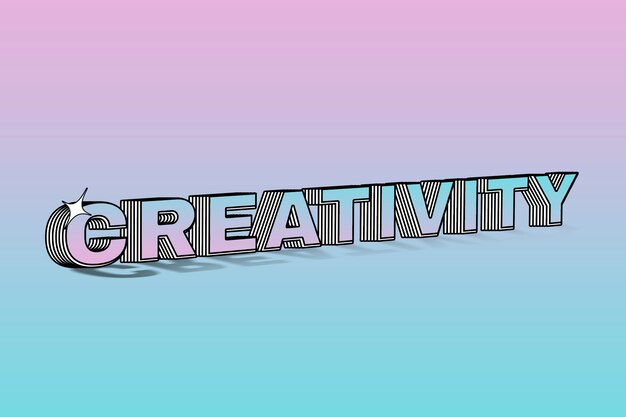 Kreativität geschichtete Typografie auf buntem Hintergrund