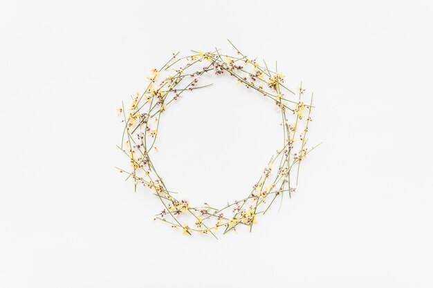 Kreis von gelben wilden Blumen