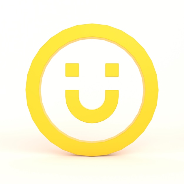 Kostenloses Foto lächeln emoji vorderseite mit weißem hintergrund