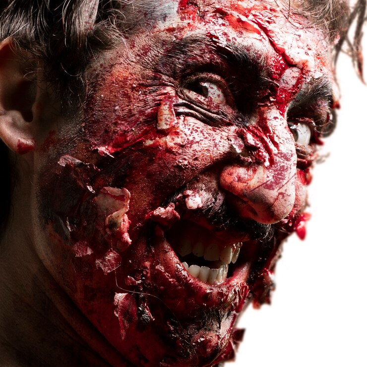 Kostenlose Foto lächeln zombie-gesicht