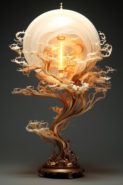 Kostenloses Foto lampe mit phantasievollem futuristischen design