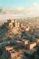 Kostenloses Foto landschaftsszene aus dem alten bagdad, inspiriert von videospielen