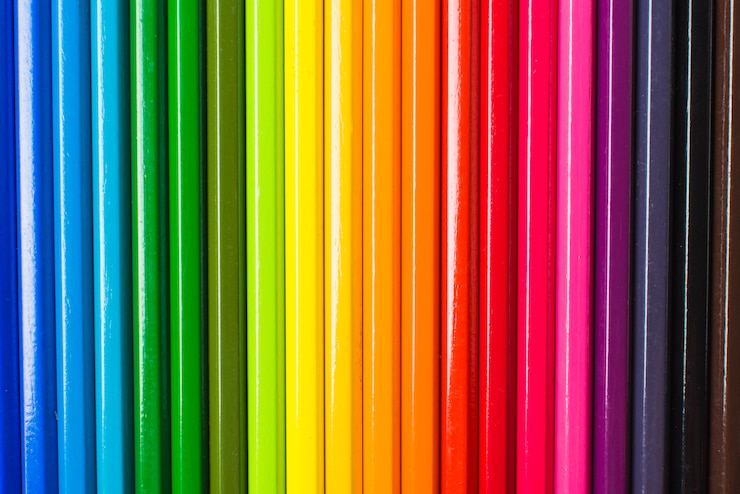 Kostenlose Foto layout der stifte in lgbt-farben