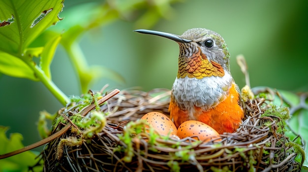 Kostenloses Foto lebendig farbiger kolibri in natürlicher umgebung