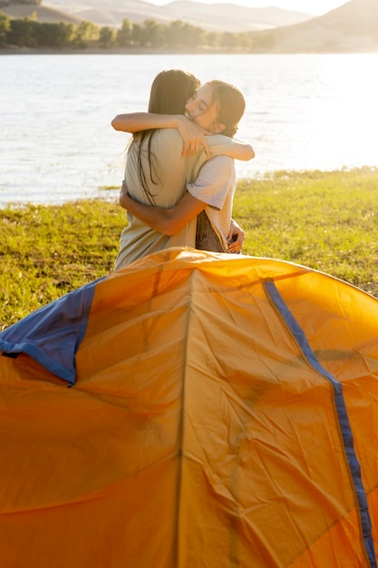 Lebensstil der Menschen, die auf dem Campingplatz leben