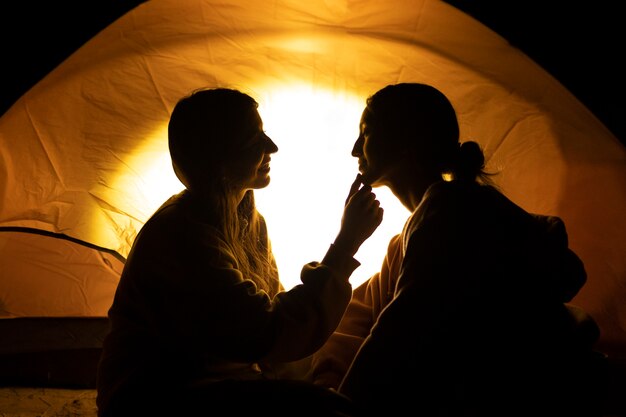 Lebensstil der Menschen, die auf dem Campingplatz leben