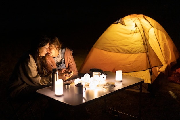 Lebensstil der Menschen, die auf dem Campingplatz leben