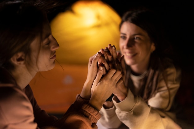 Lebensstil der Menschen, die auf dem Campingplatz leben