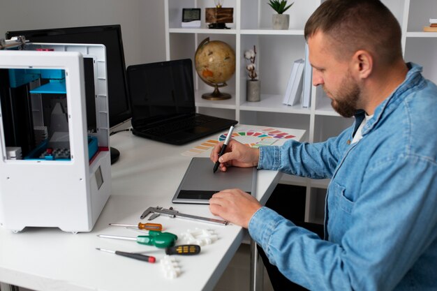 Lebensstil des Designers mit einem 3D-Drucker