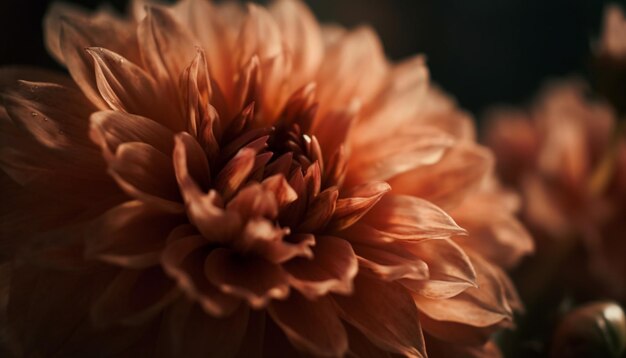 Kostenloses Foto lebhafte chrysanthemenblüte im weichzeichnervordergrund, generiert von ki